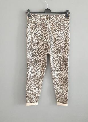 Леопардовые джинсы скинны_, тренд,высокая посадка8 фото