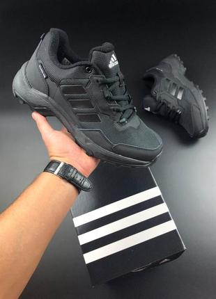 Чоловічі кросівки adidas terrex gore-tex fleece all black / чорні осінні кросівки для бігу