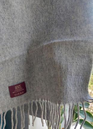 Серо-мышинный шерстяной шарф dents. англия(26 см на 183 см)3 фото