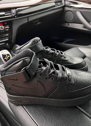 Кроссовки air force high black fur8 фото