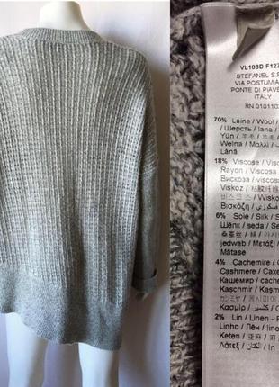 Stefanel italy оригинальный итальянский асимметричный пуловер из шерсти шёлка вискозы и кашемира3 фото