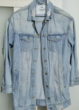 Джинсовая куртка удлиненная