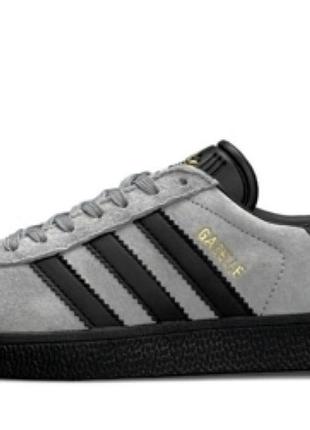 Кросівки шкіряні adidas gazelle gray black(сірого кольору)(36-41)5 фото