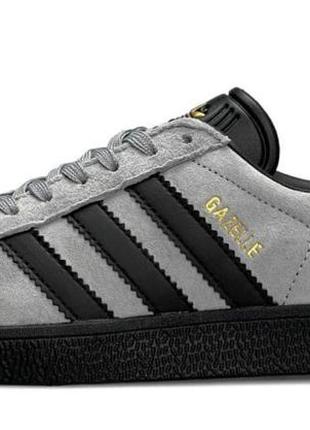 Кросівки шкіряні adidas gazelle gray black(сірого кольору)(36-41)7 фото