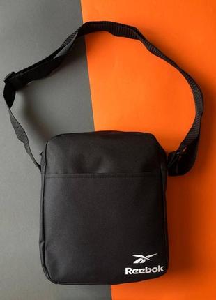 Сумка reebok чорного кольору / чоловіча спортивна сумка через плече рібок / барсетка reebok