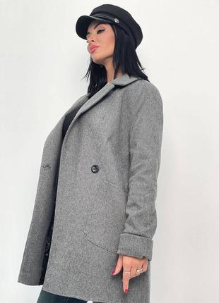 Стильное кашемировое женское пальто мини двубортное пальто на осень демисезонное женское пальто классика прямое пальто классическое пальто из кашемира1 фото