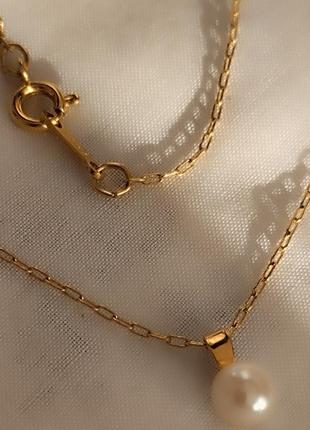 Avon цепочка с подвеской жемчужина колье в золотом тоне4 фото
