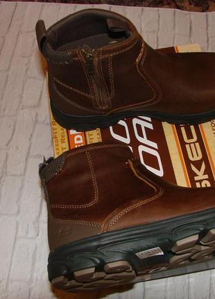 Демисезонные, кожаные ботинки skechers, оригинал стелька25,55 фото