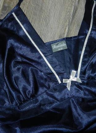 S/10/38*dissimio*германия!синий атласный пеньюар в морском стиле,на пышную грудь