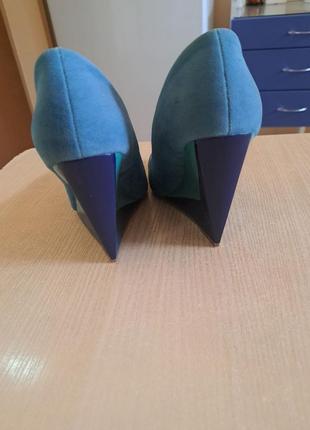Женские бирюзовые голубые туфли босоножки на платформе3 фото