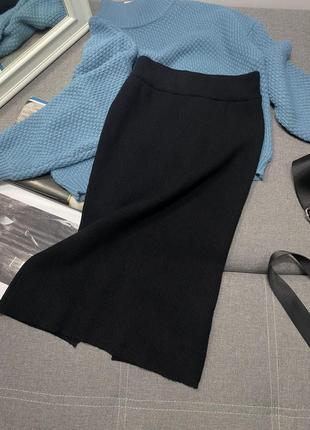 Красивая теплая трикотажная юбка bershka