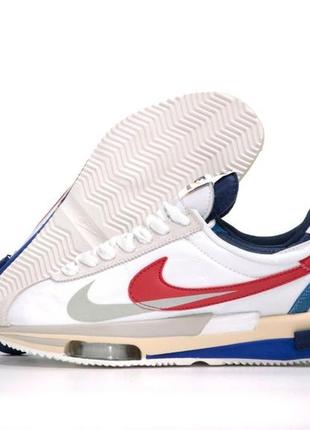 Мужские кроссовки nike sacai zoom cortez white red 42-43-45