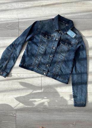Джинсова куртка для дівчинки 13-14р класична джинсовика жакет джинсовий