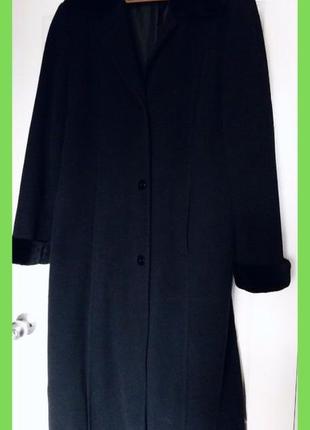 Женское пальто макси черное 100% шерсть толстое зима р. м, l canda c&a5 фото