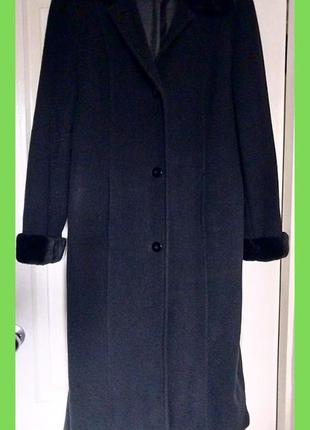 Женское пальто макси черное 100% шерсть толстое зима р. м, l canda c&a4 фото