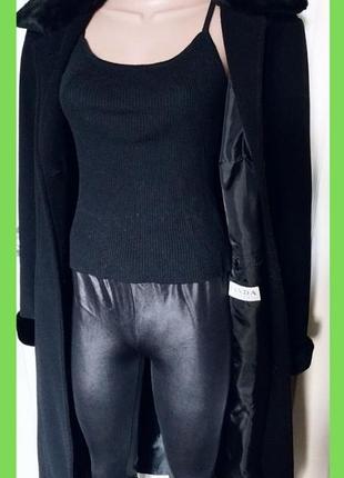 Женское пальто макси черное 100% шерсть толстое зима р. м, l canda c&a2 фото