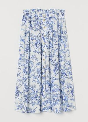 Великолепная юбка из микса льна и хлопка h&amp;m,p. s4 фото