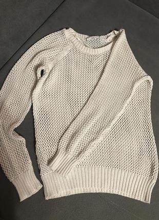 Легкий бежевый котоновый свитер2 фото