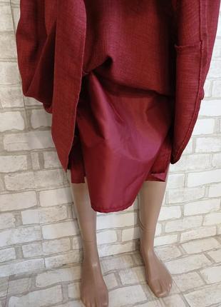 Нова простора стильна спідниця міді костюмна тканина в червоному кольорі, розмір 2-3 хв6 фото