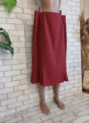 Нова простора стильна спідниця міді костюмна тканина в червоному кольорі, розмір 2-3 хв3 фото