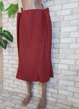 Нова простора стильна спідниця міді костюмна тканина в червоному кольорі, розмір 2-3 хв4 фото