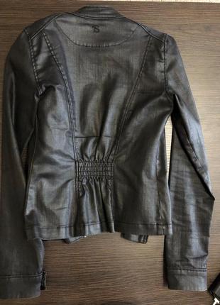 Стильная куртка, курточка, стойка воротник, джинсовка, джинсовая чёрная4 фото