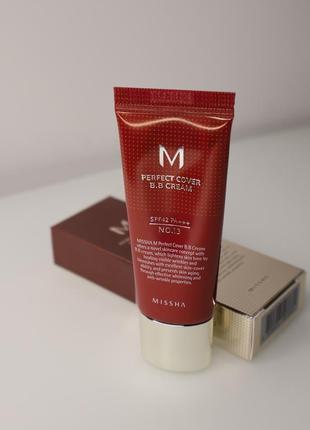 Вв крем для обличчя missha m perfect cover bb cream spf42/pa+++ 13тон