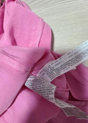 Платье сарафан миди розовый лен вискоза с разрезом на пуговицах zara s m 8190/7439 фото