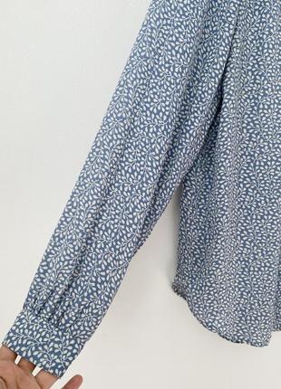 Голубая блуза рубашка из шифона с цветочным принтом h&m4 фото