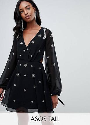 Нарядное платье декоративное бисером asos disign2 фото