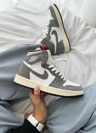 Женские кроссовки nike air jordan 1 high washed heritage скидка sale / smb