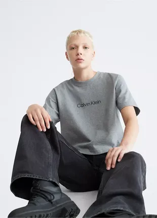 Футболка с лого оригинал calvin klein 40wp1133 фото