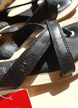 Фирменные кожаные шлепанцы s.oliver черные р-р 37(24)оригинал.распродажа!!!3 фото