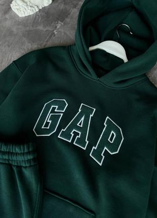 Мужской теплый оверсайз костюм gap на флисе2 фото