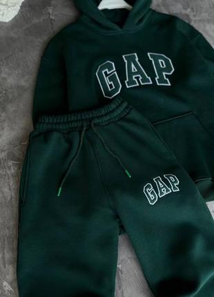 Мужской теплый оверсайз костюм gap на флисе3 фото