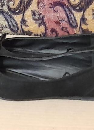 Туфлі   балетки замшеві  (шкірзам) із бантиком  george   р 37