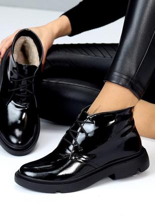 Короткі черевики жіночі з натуральних матеріалів на шнурівці від українського виробника ❄️❄️❄️3 фото