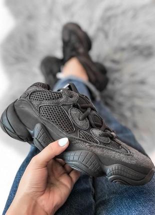 Adidas yeezy 500 шикарные замшевые кроссовки адидас в черном цвете (весна-лето-осень)😍