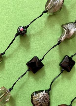 Дуже довге ожерельє з муранського скла та художнього скла2 фото