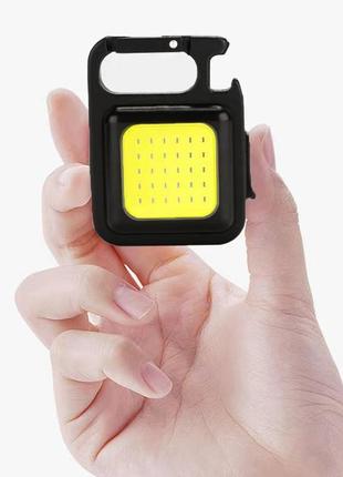 Ліхтар акумуляторний 500 mah кишеньковий водонепроникний mission led з карабіном та кабелем зарядки type-c