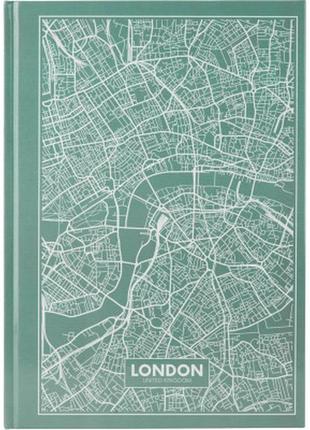 Книга записная axent maps london а4 в твердой обложке 96 листов в клетку бирюзова (8422-516-a)