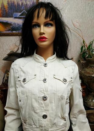 Шикарный стильный джинсовый пиджак river island 100% cotton джинсовий піджачок