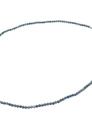Ожерелье сапфир грань3 мм + серебро, ожерелье из натурального камня, красивые украшения