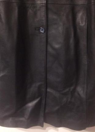 Genuine real leather кожаное пальто плащ5 фото