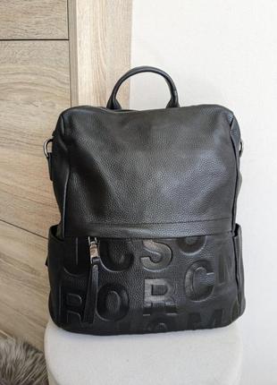 Стильный кожаный сумка-рюкзак