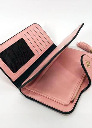 Клатч портмоне кошелек baellerry n2341, небольшой кошелек женский, кошелек девушке мини. цвет: розовый10 фото