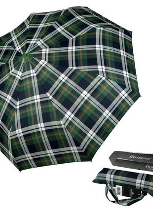Стильный автоматический зонт в клетку от lantana, зеленый lan 0952-1