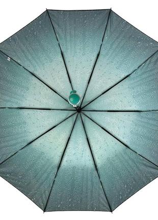 Женский зонт полуавтомат с принтом капель от bellissimo, антиветер, бирюзовый м0627-45 фото