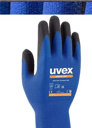 Робочі захисні рукавички uvex athletic lite з мікропінним nbr-покриттям (60027) розмір 07 4