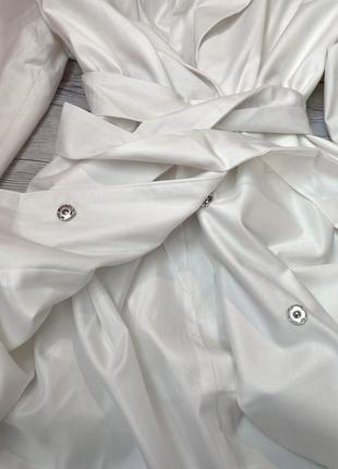 Платье пиджак накладные плеча оверсайз об бирманная широкая кимоно под пояс жакет платья короткое мини залушанка воротник5 фото